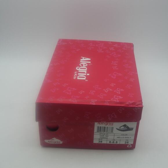 NEW Alegria Women's 8.5-9 Carina Thong Sandals Hello Doily BLACK Size 38 - Picture 16 of 16